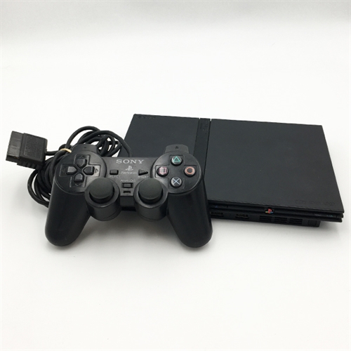 Playstation 2 Slim Sort Konsol - SNR FC3333478 (C Grade) (Genbrug)